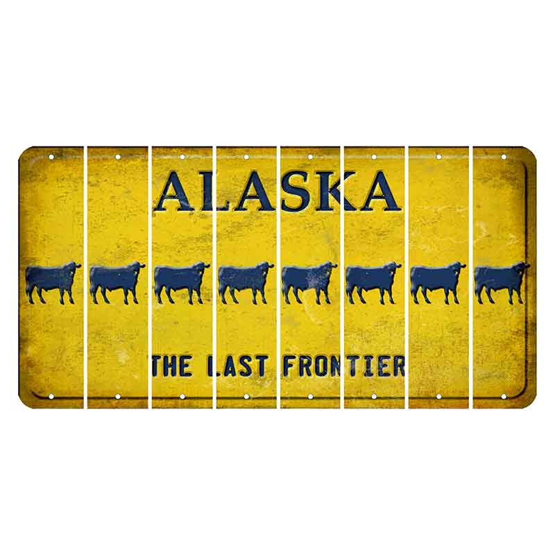 Alaska The Last Frontier Cut License Plate Strips (Set of 8) Dairy Cow