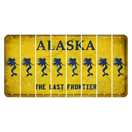 Alaska The Last Frontier Cut License Plate Strips (Set of 8) Mermaid