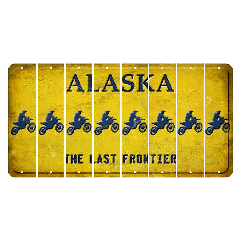 Alaska The Last Frontier Cut License Plate Strips (Set of 8) Dirtbike Rider