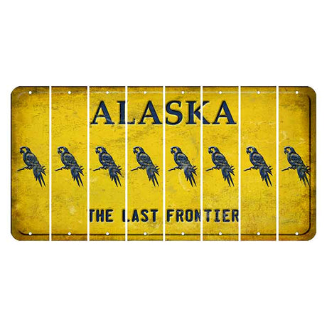 Alaska The Last Frontier Cut License Plate Strips (Set of 8) Parrot