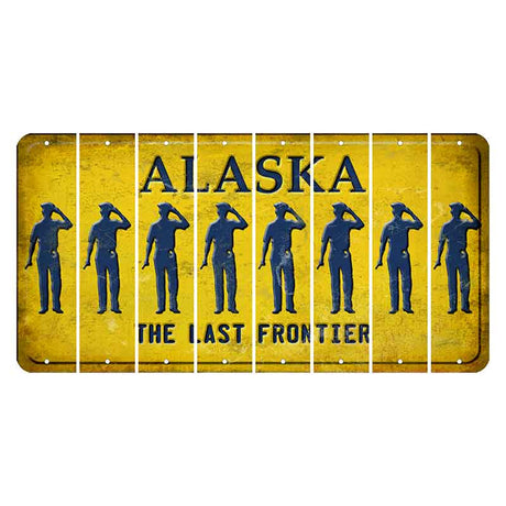 Alaska The Last Frontier Cut License Plate Strips (Set of 8) Police Officer