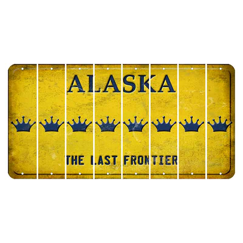 Alaska The Last Frontier Cut License Plate Strips (Set of 8) Crown