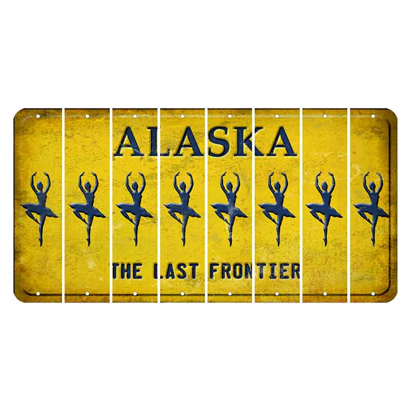 Alaska The Last Frontier Cut License Plate Strips (Set of 8) Ballerina Dancer