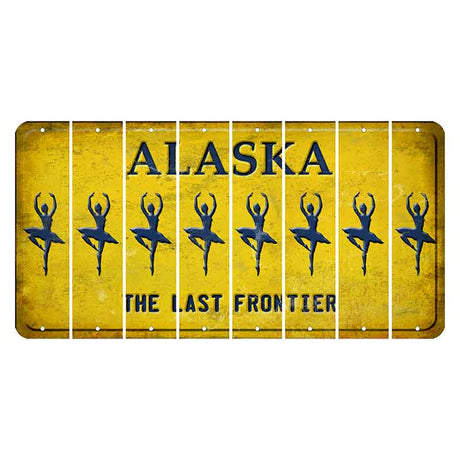 Alaska The Last Frontier Cut License Plate Strips (Set of 8) Ballerina Dancer