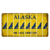 Alaska The Last Frontier Cut License Plate Strips (Set of 8) Howling Wolf