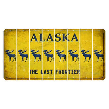 Alaska The Last Frontier Cut License Plate Strips (Set of 8) Moose