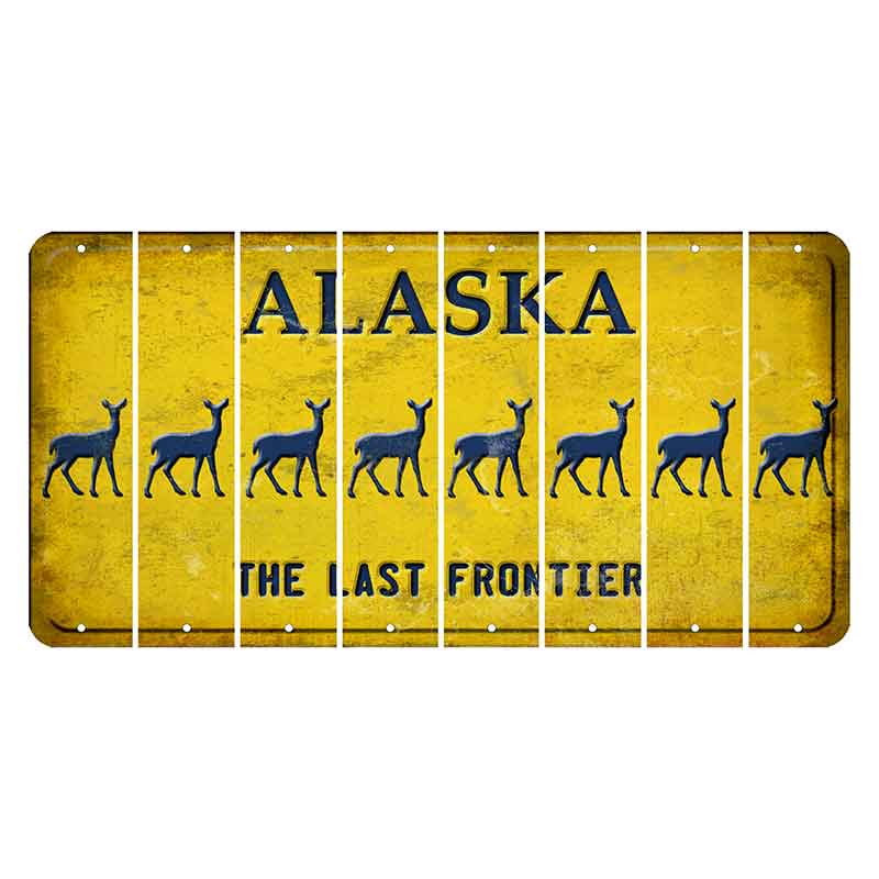 Alaska The Last Frontier Cut License Plate Strips (Set of 8) Doe