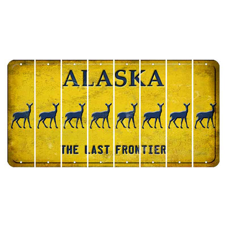 Alaska The Last Frontier Cut License Plate Strips (Set of 8) Doe