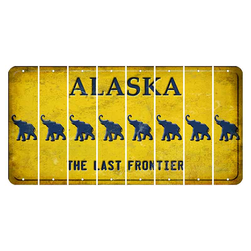 Alaska The Last Frontier Cut License Plate Strips (Set of 8) Elephant