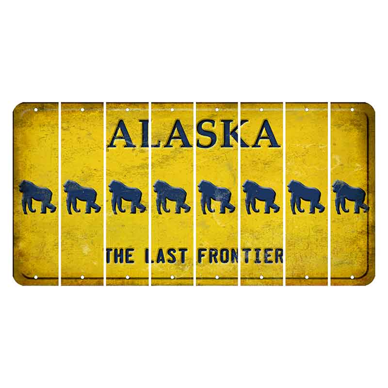Alaska The Last Frontier Cut License Plate Strips (Set of 8) Gorilla