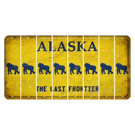 Alaska The Last Frontier Cut License Plate Strips (Set of 8) Gorilla