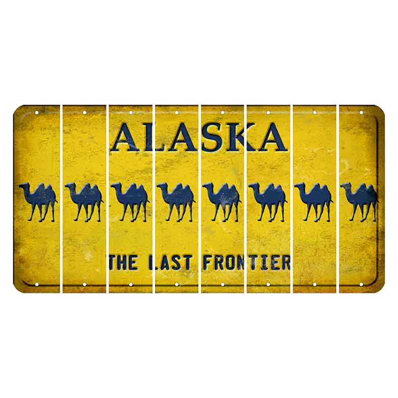 Alaska The Last Frontier Cut License Plate Strips (Set of 8) Camel