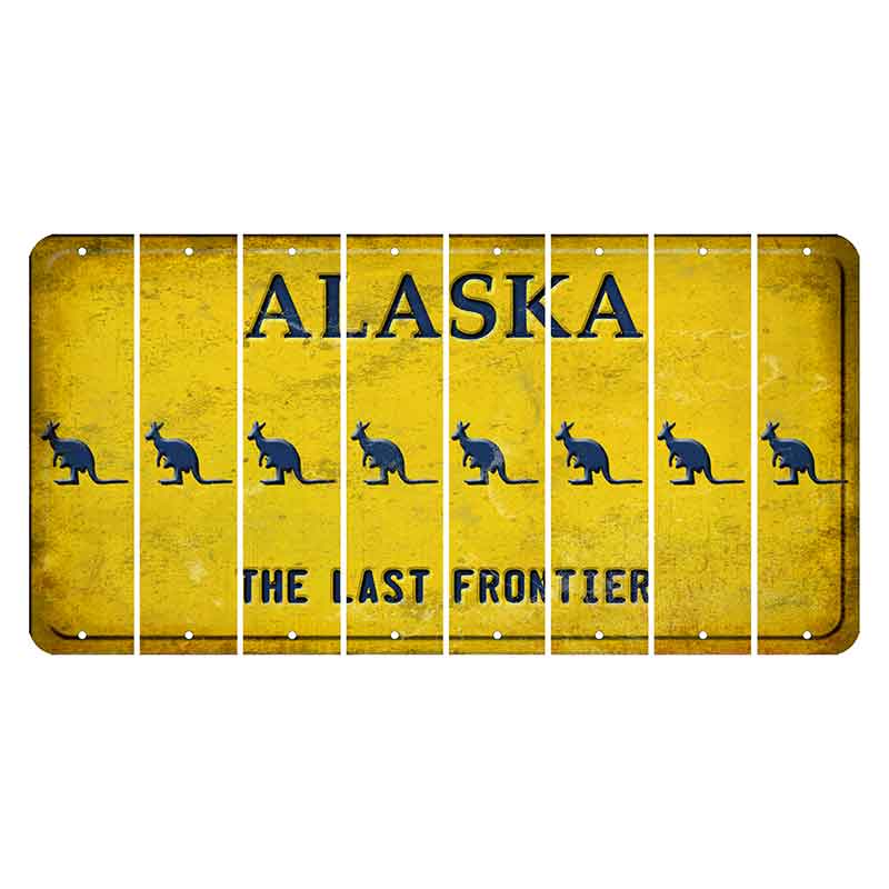 Alaska The Last Frontier Cut License Plate Strips (Set of 8) Kangaroo