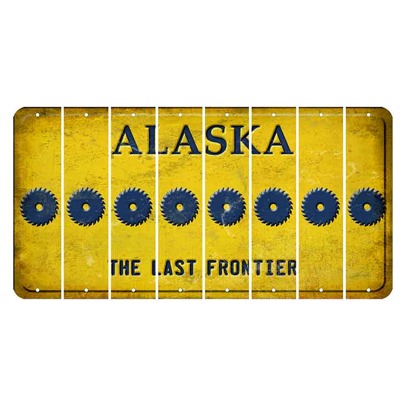 Alaska The Last Frontier Cut License Plate Strips (Set of 8) Saw Blade