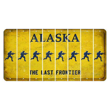 Alaska The Last Frontier Cut License Plate Strips (Set of 8) Soldier - Running