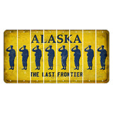 Alaska The Last Frontier Cut License Plate Strips (Set of 8) Soldier - Saluting