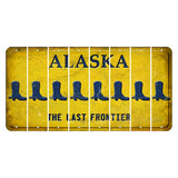 Alaska The Last Frontier Cut License Plate Strips (Set of 8) Cowboy Boot