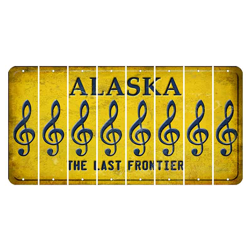 Alaska The Last Frontier Cut License Plate Strips (Set of 8) Music Note