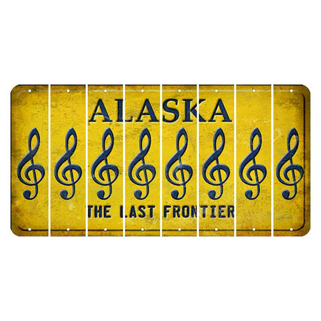 Alaska The Last Frontier Cut License Plate Strips (Set of 8) Music Note