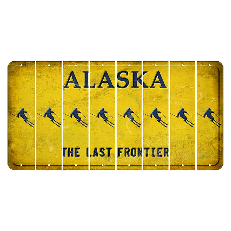Alaska The Last Frontier Cut License Plate Strips (Set of 8) Skier