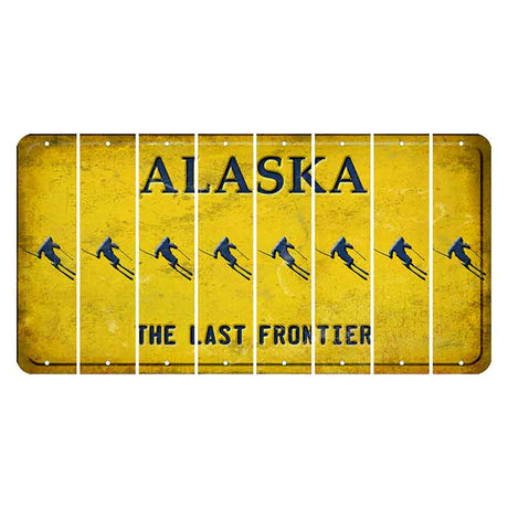 Alaska The Last Frontier Cut License Plate Strips (Set of 8) Skier