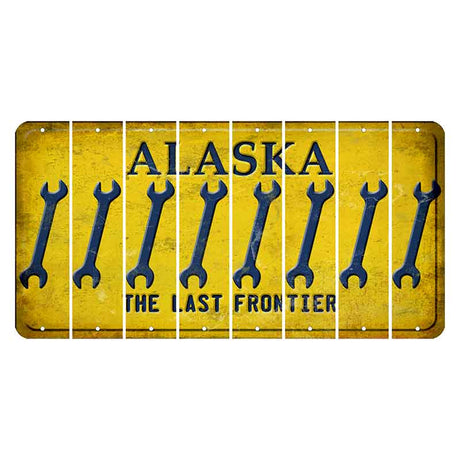Alaska The Last Frontier Cut License Plate Strips (Set of 8) Wrench