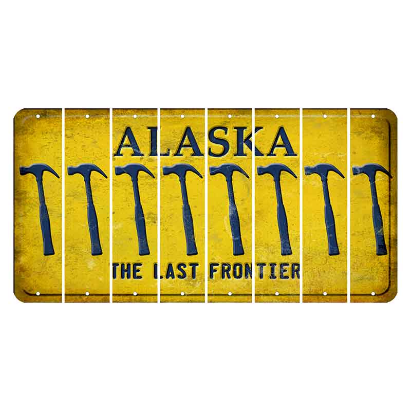 Alaska The Last Frontier Cut License Plate Strips (Set of 8) Hammer