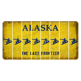 Alaska The Last Frontier Cut License Plate Strips (Set of 8) Snowboarder