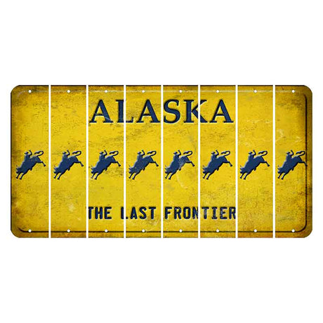 Alaska The Last Frontier Cut License Plate Strips (Set of 8) Bull Rider