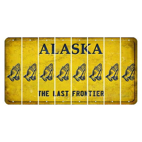 Alaska The Last Frontier Cut License Plate Strips (Set of 8) Praying Hands