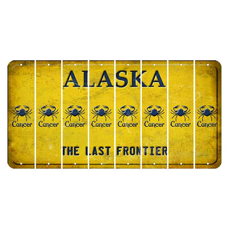 Alaska The Last Frontier Cut License Plate Strips (Set of 8) Zodiac Sign - Cancer