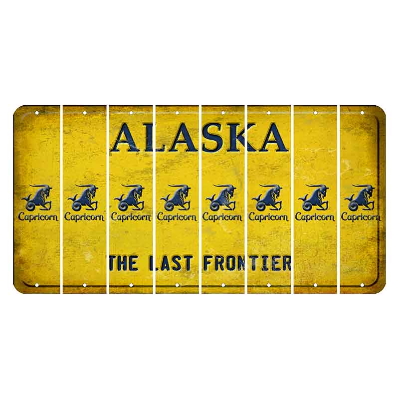 Alaska The Last Frontier Cut License Plate Strips (Set of 8) Zodiac Sign - Capricorn
