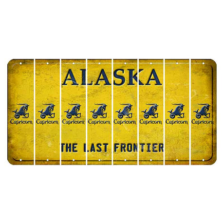 Alaska The Last Frontier Cut License Plate Strips (Set of 8) Zodiac Sign - Capricorn