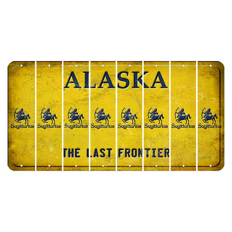 Alaska The Last Frontier Cut License Plate Strips (Set of 8) Zodiac Sign - Sagittarius