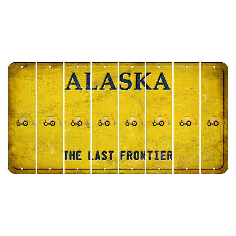 Alaska The Last Frontier Cut License Plate Strips (Set of 8) Backhoe