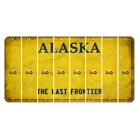 Alaska The Last Frontier Cut License Plate Strips (Set of 8) Backhoe