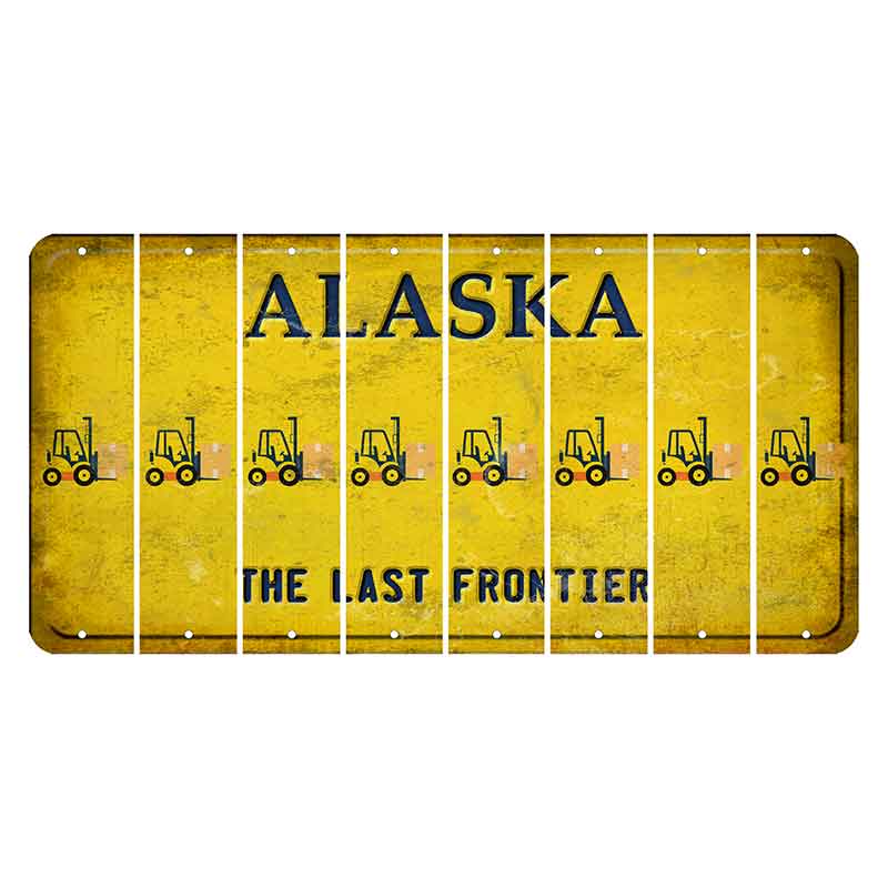 Alaska The Last Frontier Cut License Plate Strips (Set of 8) Forklift
