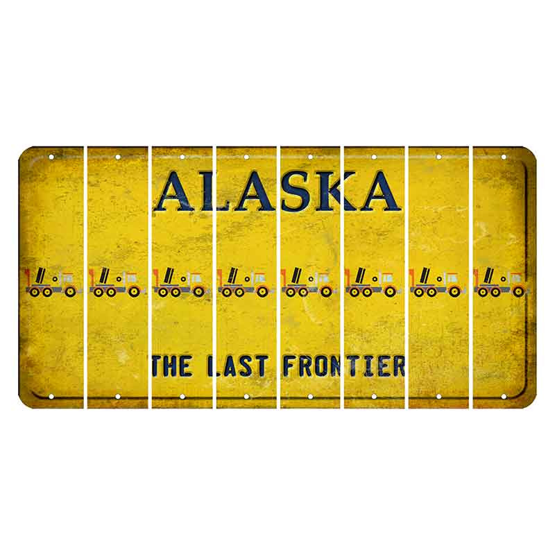 Alaska The Last Frontier Cut License Plate Strips (Set of 8) Cement Truck