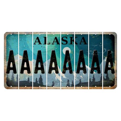 Alaska Northern Lights Cut License Plate Strips (Set of 8) A
