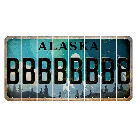Alaska Northern Lights Cut License Plate Strips (Set of 8) B