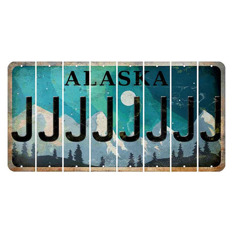 Alaska Northern Lights Cut License Plate Strips (Set of 8) J