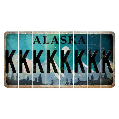 Alaska Northern Lights Cut License Plate Strips (Set of 8) K