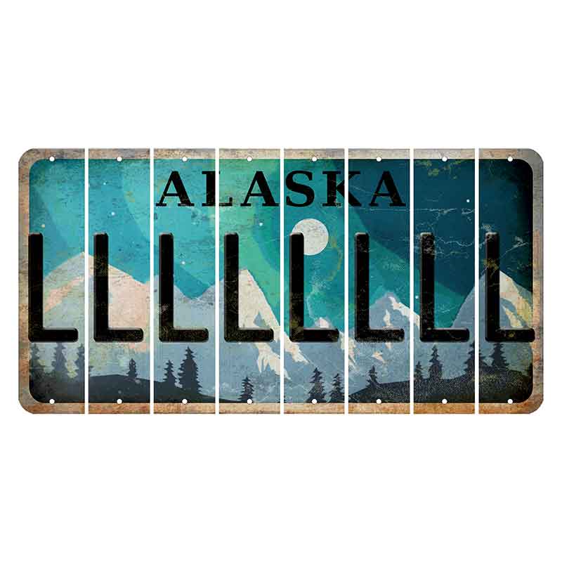 Alaska Northern Lights Cut License Plate Strips (Set of 8) L