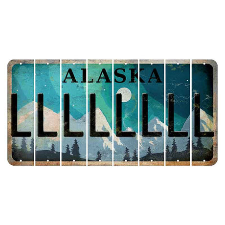 Alaska Northern Lights Cut License Plate Strips (Set of 8) L