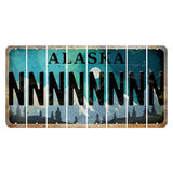 Alaska Northern Lights Cut License Plate Strips (Set of 8) N