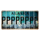 Alaska Northern Lights Cut License Plate Strips (Set of 8) P