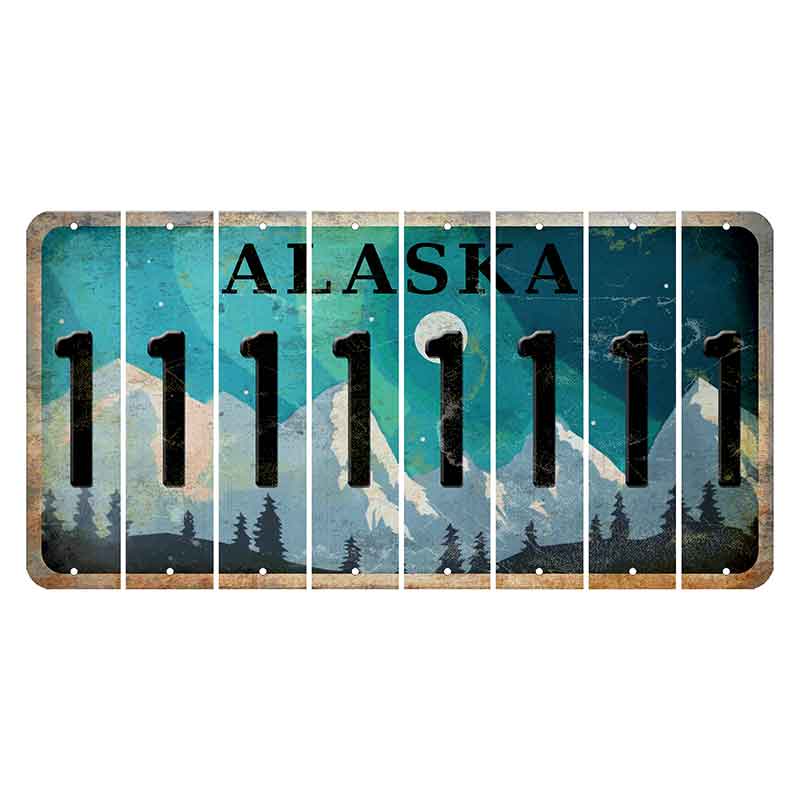 Alaska Northern Lights Cut License Plate Strips (Set of 8) 1