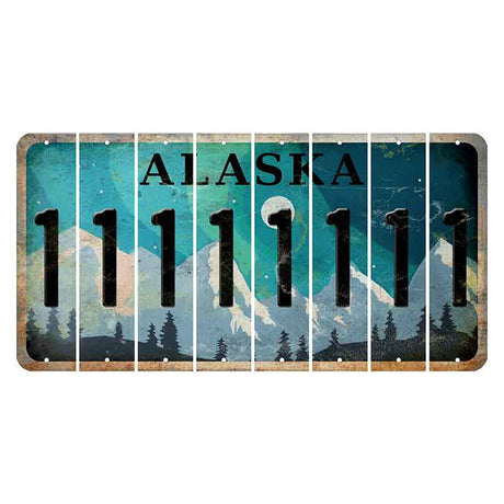 Alaska Northern Lights Cut License Plate Strips (Set of 8) 1