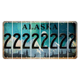 Alaska Northern Lights Cut License Plate Strips (Set of 8) 2