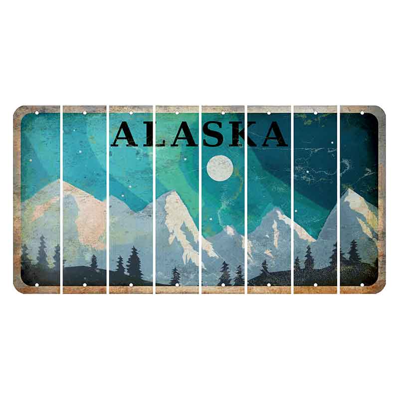 Alaska Northern Lights Cut License Plate Strips (Set of 8) Blank